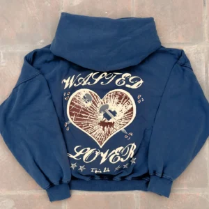 Polera Hoodie Wasted Lover Azul - Ignis