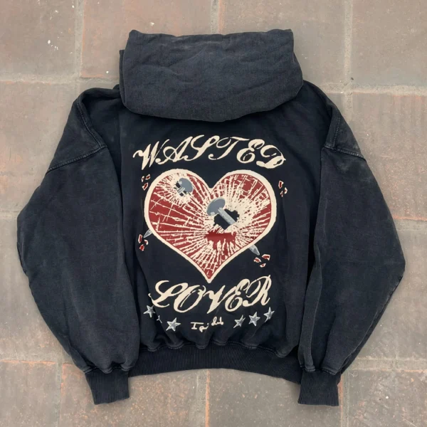Polera Hoodie Wasted Lover Negro - Ignis