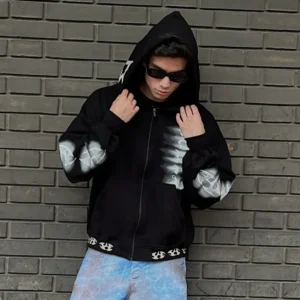 ZIP UP HOODIE NEGRA 1 Zip Up Hoodie Negra - Ignis