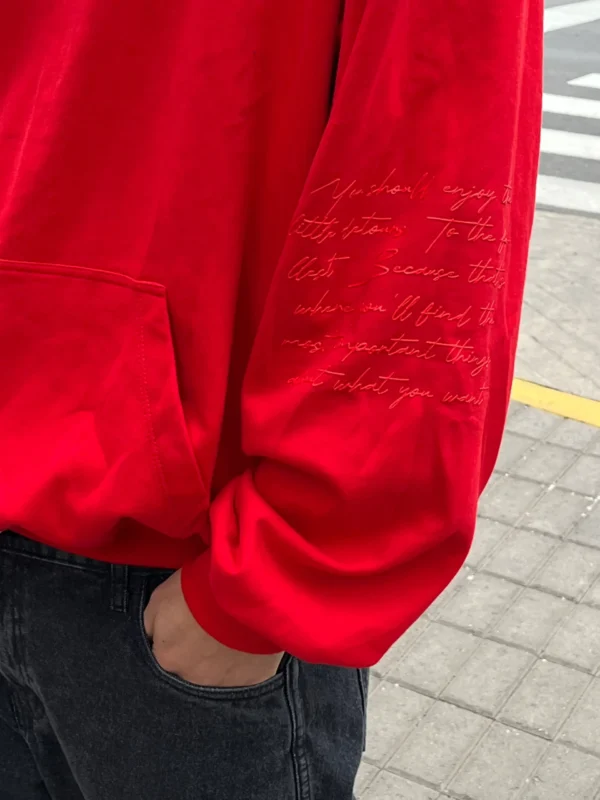 Polera Boxy Hoodie Roja - Ignis