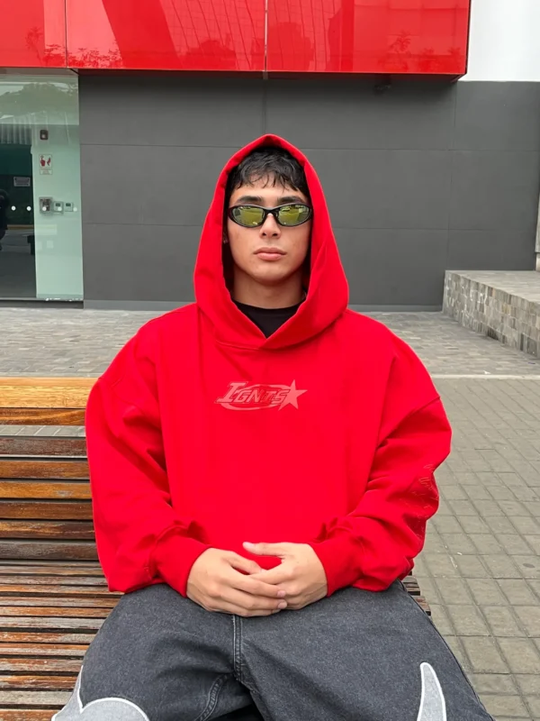 Polera Boxy Hoodie Roja - Ignis