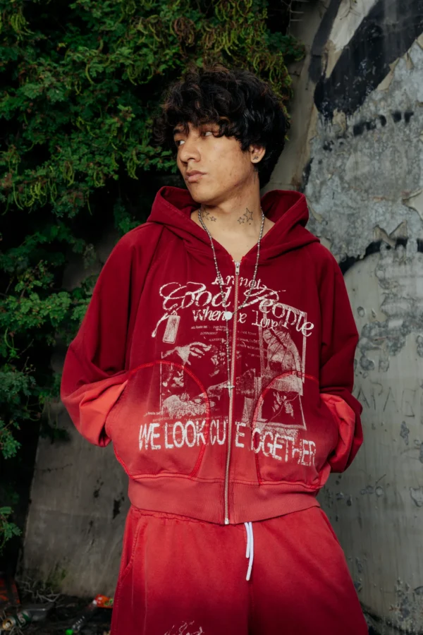 Zip Hoodie Fuck Love Rojo - Better Now
