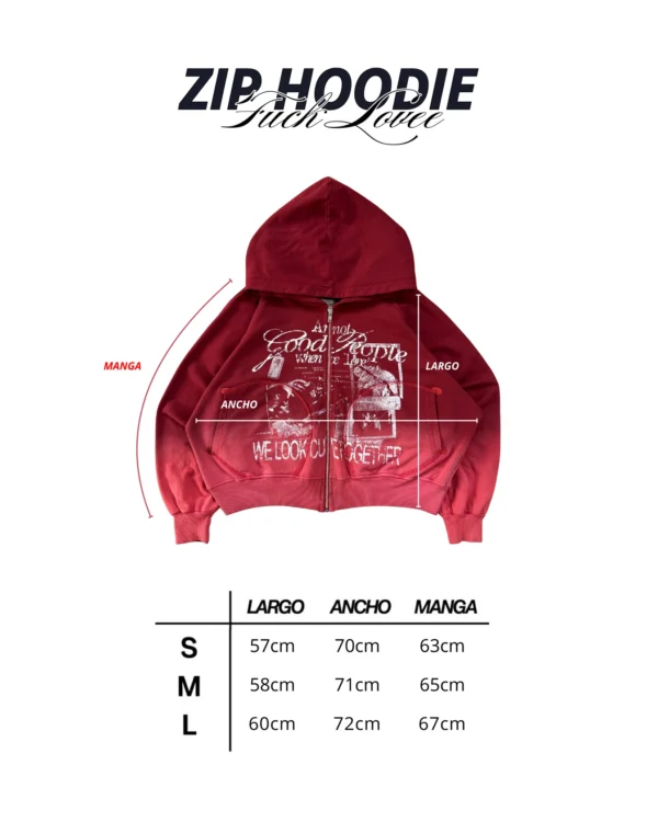 Zip Hoodie Fuck Love Rojo - Better Now