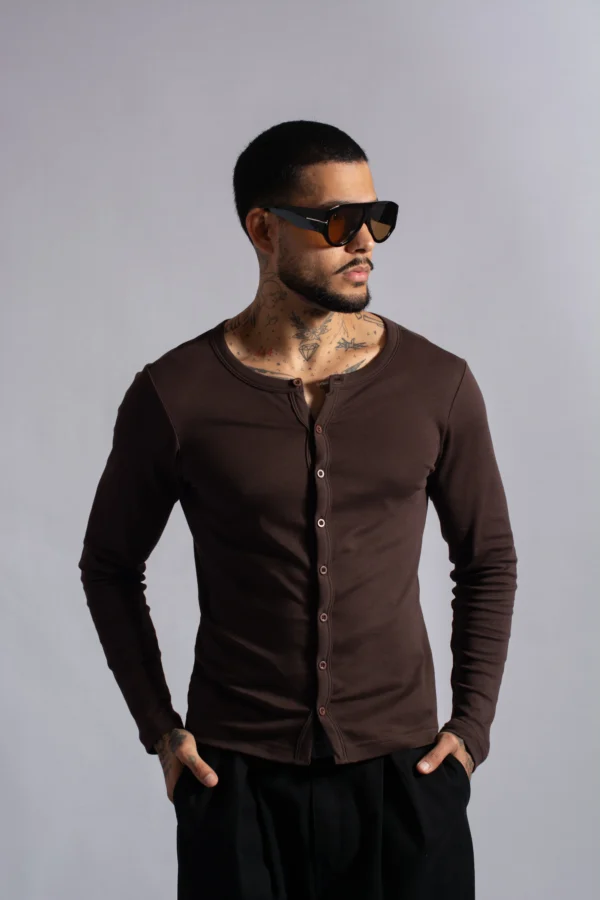 IMG_2439 Henley Bootoms Long Sleeve Marrón - Rsident