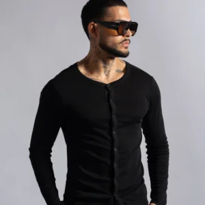 Henley Bootoms Long Sleeve Negro - Rsident