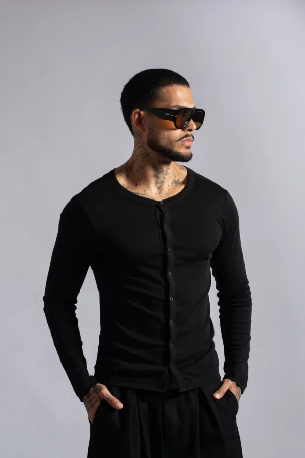 Henley Bootoms Long Sleeve Negro - Rsident