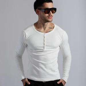 Henley Manga Larga Blanco - Rsident
