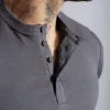 Henley Manga Corta Charcol - Rsident