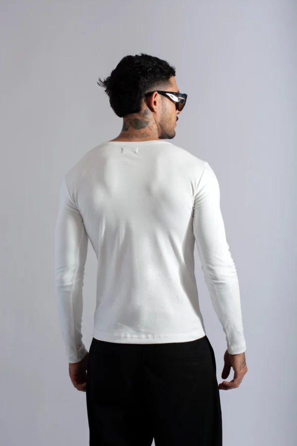 Henley Manga Larga Blanco - Rsident