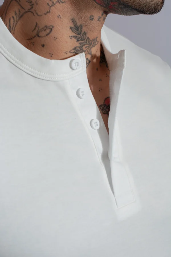 Henley Manga Corta Blanco - Rsident