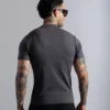 Henley Manga Corta Charcol - Rsident