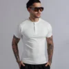 Henley Manga Corta Blanco - Rsident