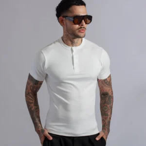 Henley Manga Corta Blanco - Rsident
