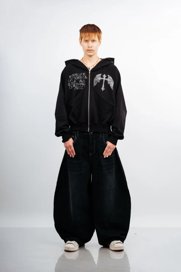 Black Cross Interlude Zip Hoodie - Better Now