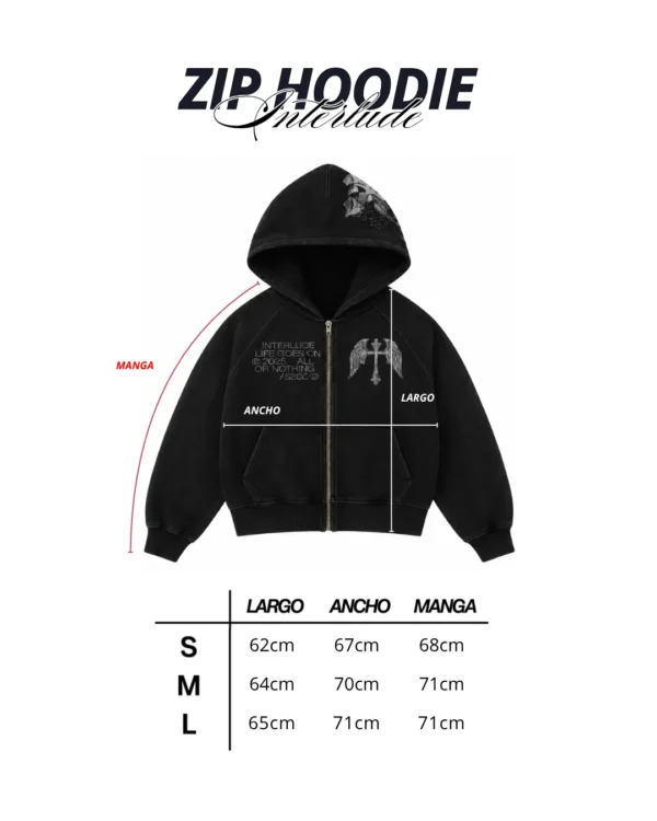 Black Cross Interlude Zip Hoodie - Better Now