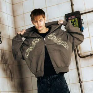 Grey Mental Chaos Doble Zip Hoodie - Better Now