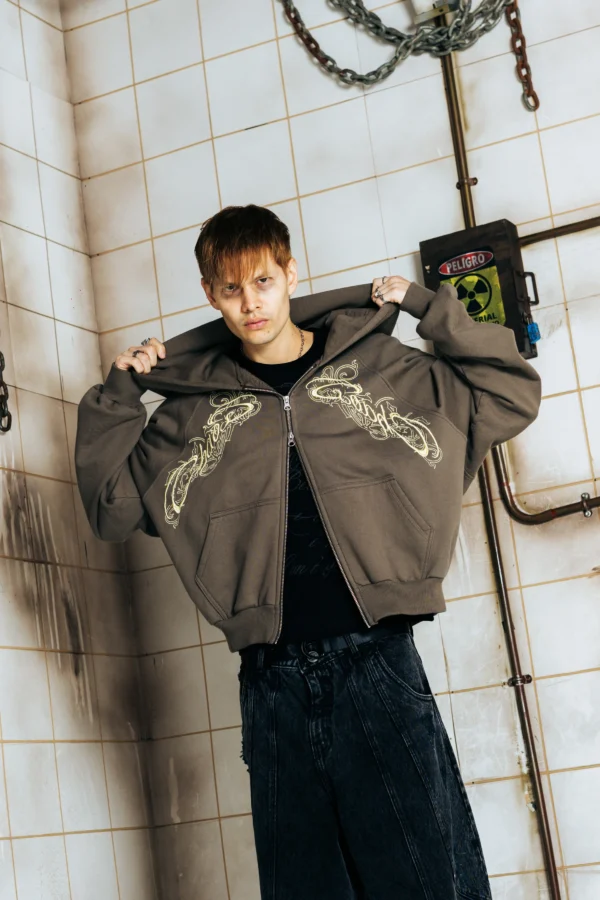 Grey Mental Chaos Doble Zip Hoodie - Better Now
